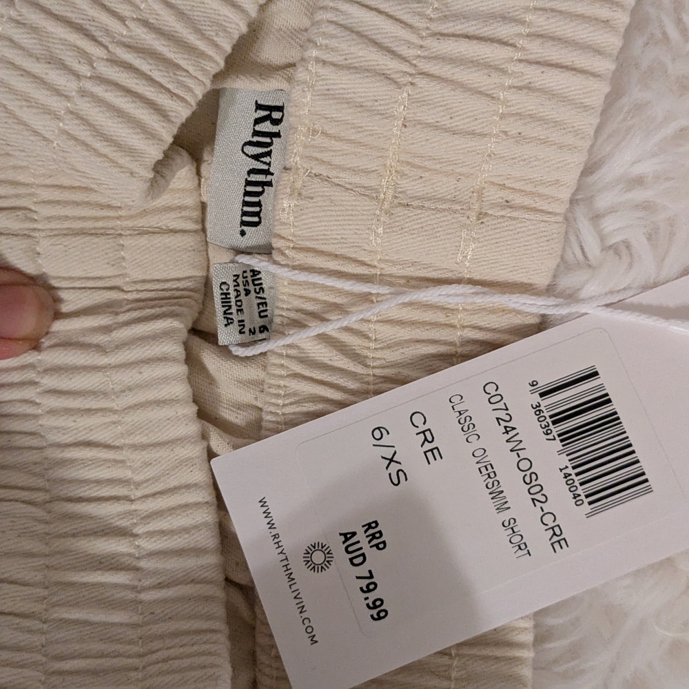 Rhythm Off-White Textured Shorts My Consignment View 3